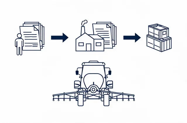Illustrated route from buyer brief to factory quotation