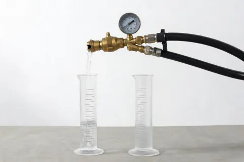 Water collection equipment for nozzle check